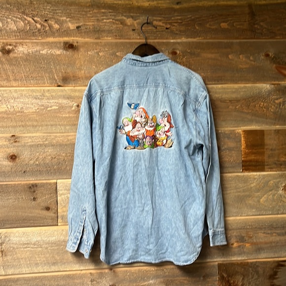 Disney Other - Y2K Disney Store Denim Embroidered Snow White Button Down Shirt L Unisex